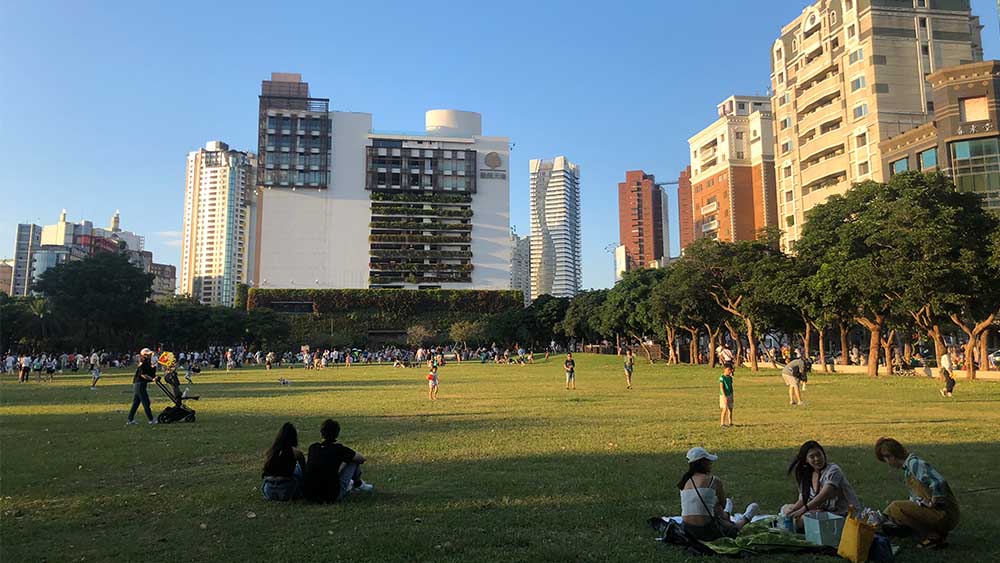 Taichung, Taiwan city streets and laid-back suburban vibe