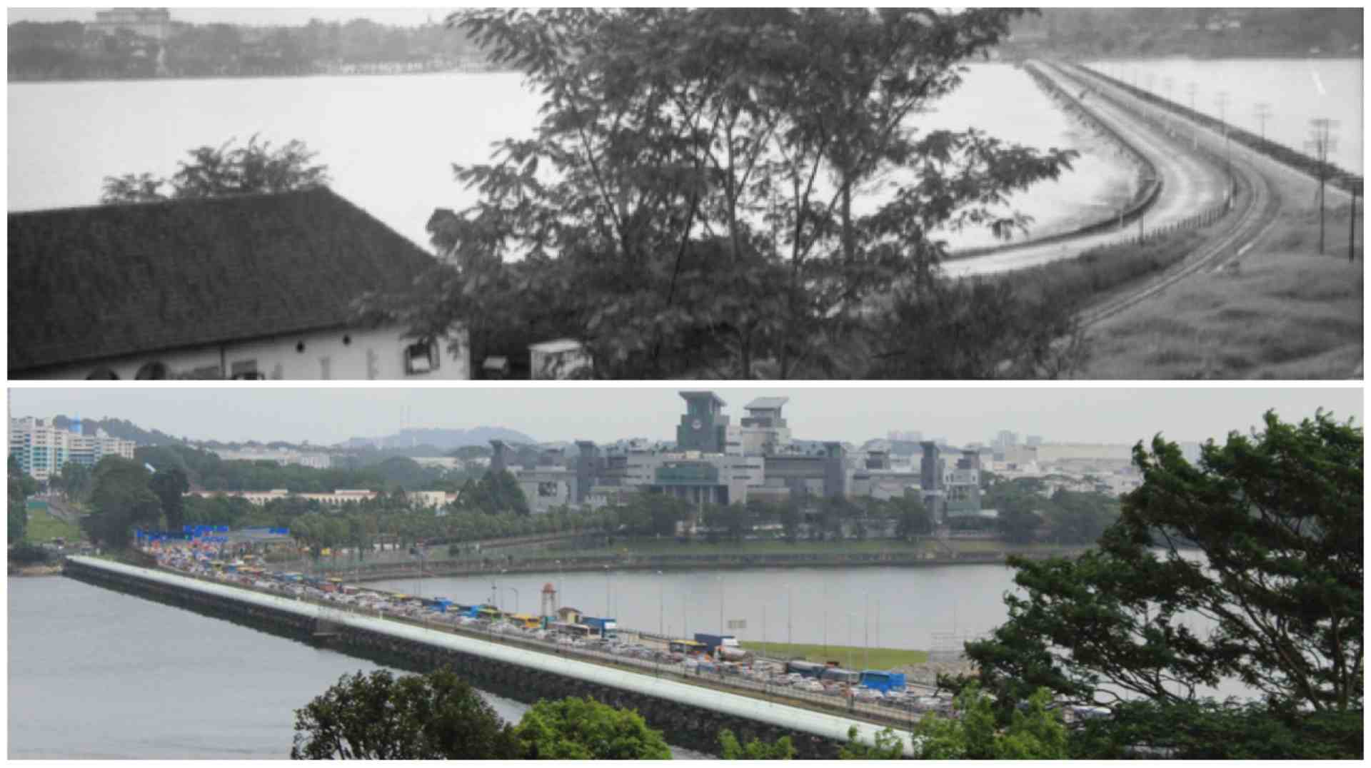 The Causeway in 1945 and in 2023.