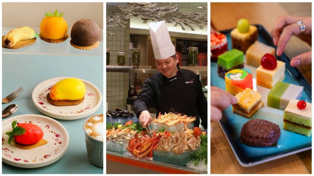 Halal high tea set with pastries and tea for the whole family