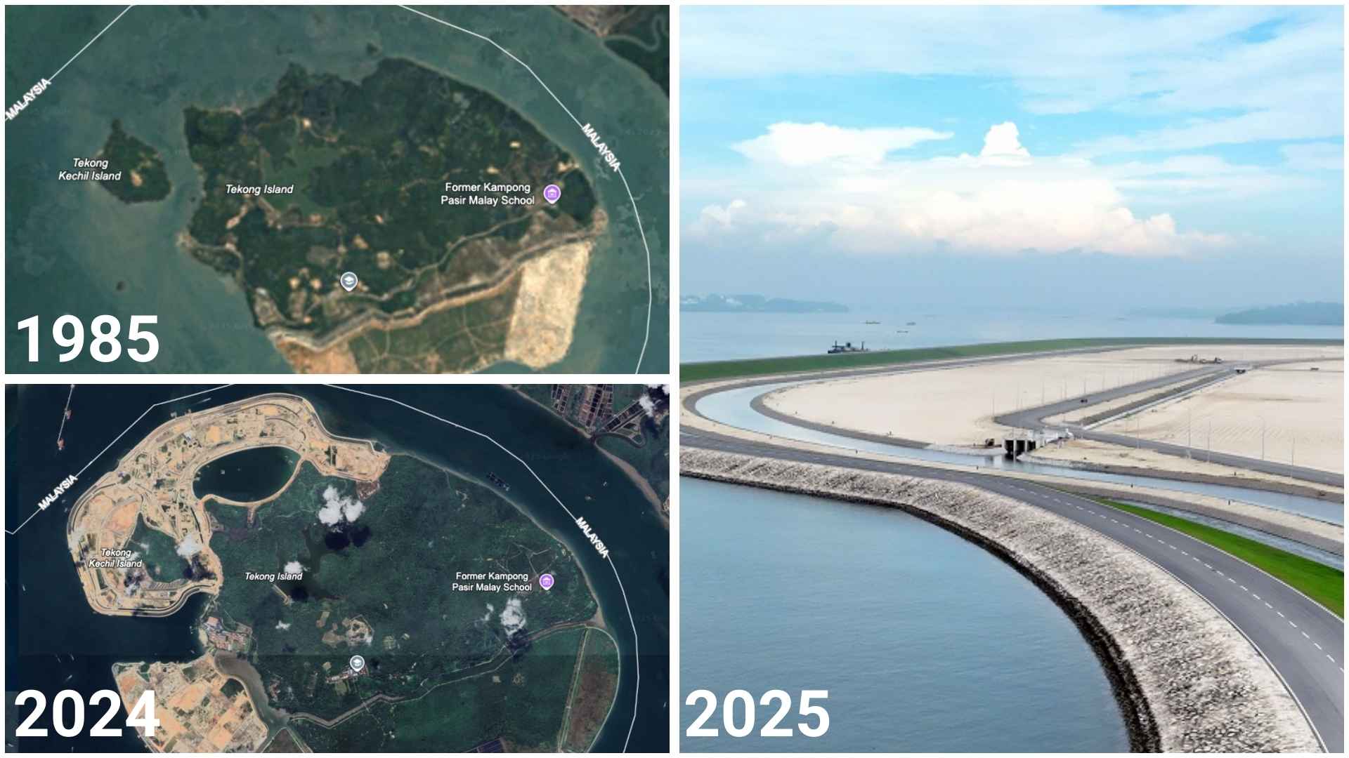 Pulau Tekong started out as 2 unconnected islands before a land reclamation project in the 1990s merged them. Now, it's been expanded by another 800 hectares through empoldering.
