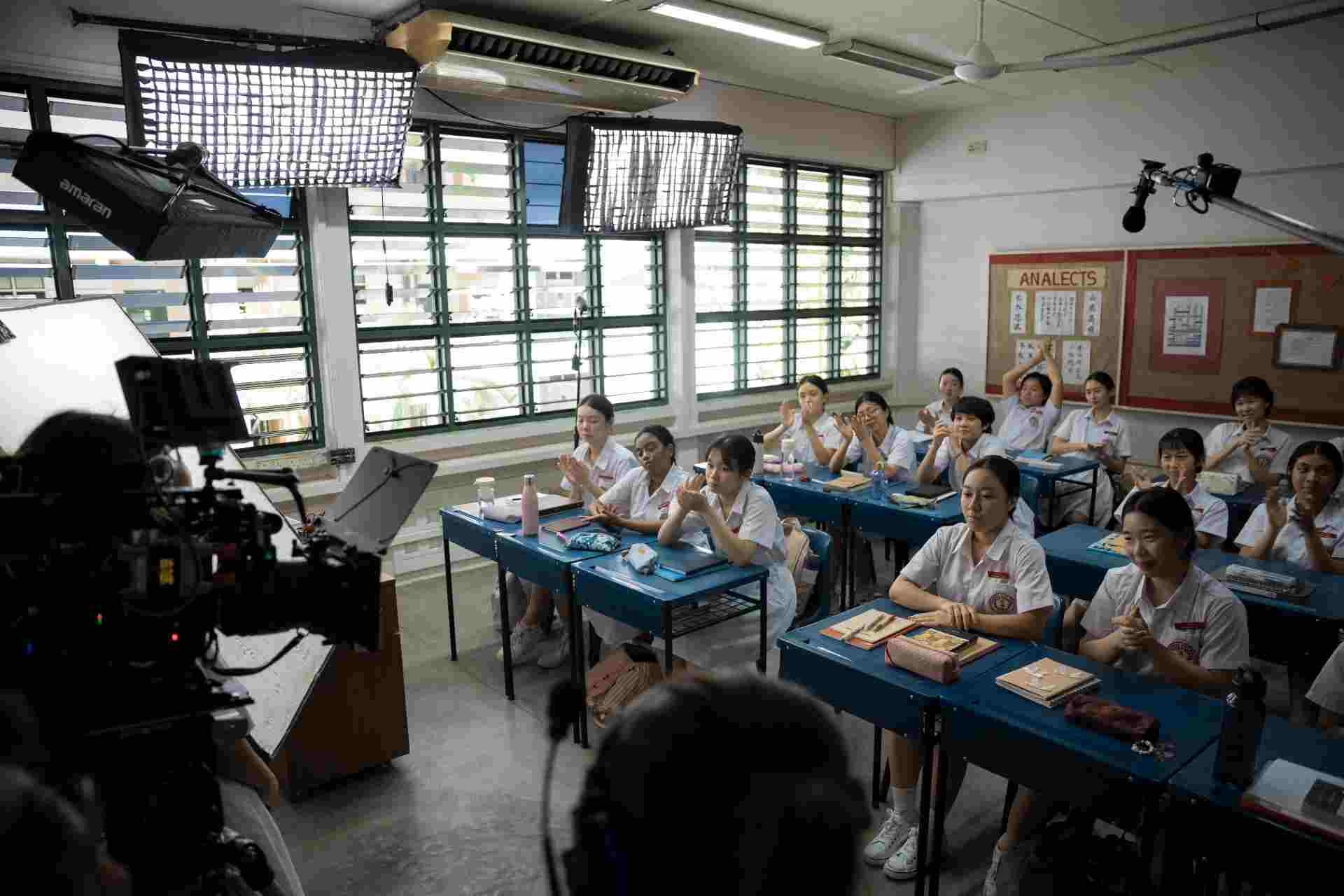 Behind the scenes on the set of Amoeba, an award-winning film by Singapore director Tan Siyou.