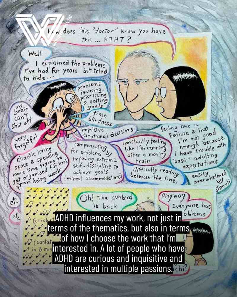 Artwork by Juliette Yu-Ming Lizeray, Singapore artist with ADHD