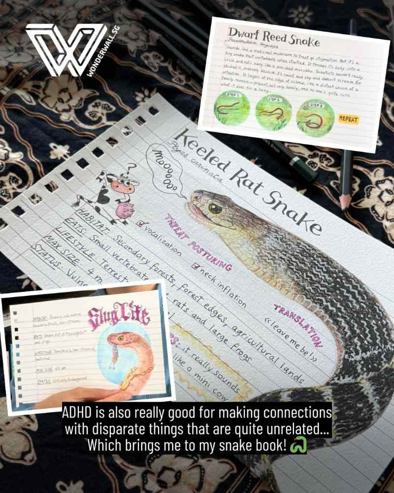 Snakes of Singapore artwork by Juliette Yu-Ming Lizeray, Singapore artist with ADHD