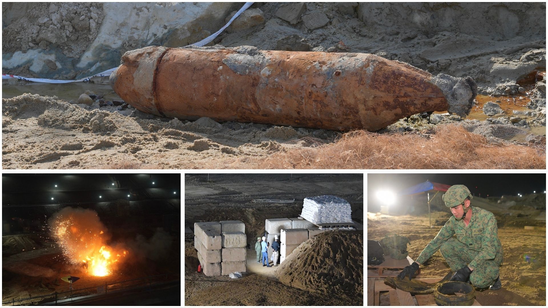 Singapore Armed Forces (SAF) disposed of an unexploded World War 2 WWII bomb at Tanah Merah.